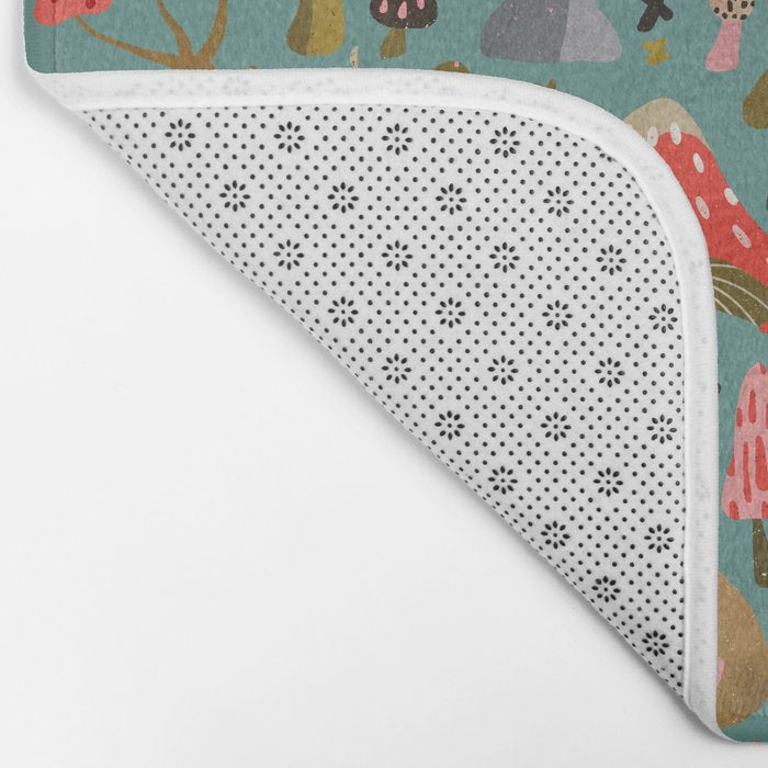 Mushroom Collection - Mint Bath Mat Gallery Image 2