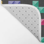 Tetris bricks jewel tones on black pattern Bath Mat Gallery Image 2