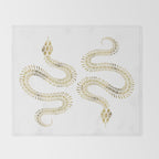 Snake Skeleton - Gold Throw Blanket Gallery Image 2