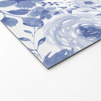 Blue and White Watercolor Florals Welcome Mat Gallery Image 2