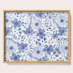 Blue and White Watercolor Florals Serving Tray Gallery Image 1