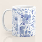 Blue and White Watercolor Florals Coffee Mug Gallery Image 3