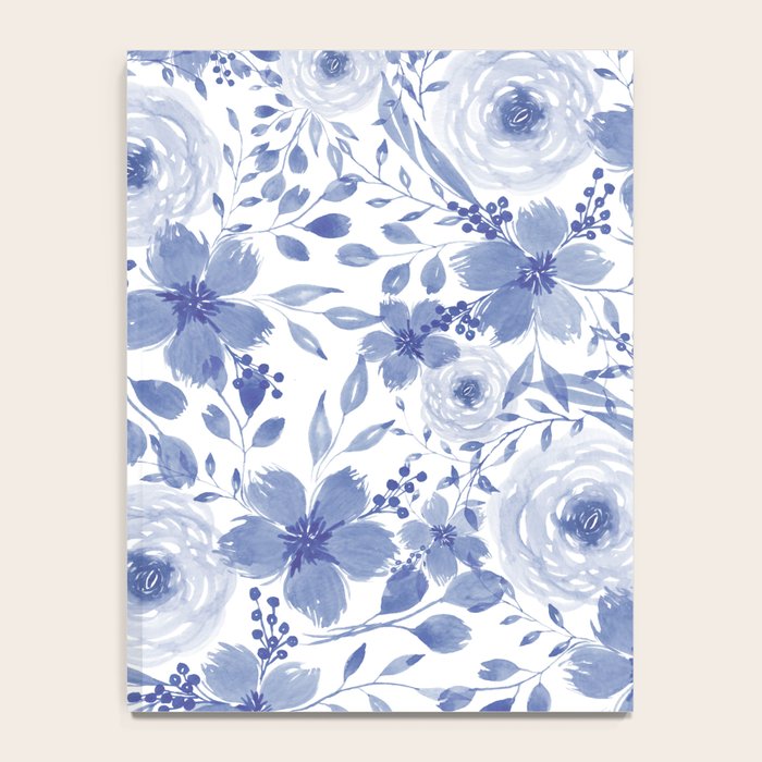 Blue and White Watercolor Florals Notebook Gallery Image 4