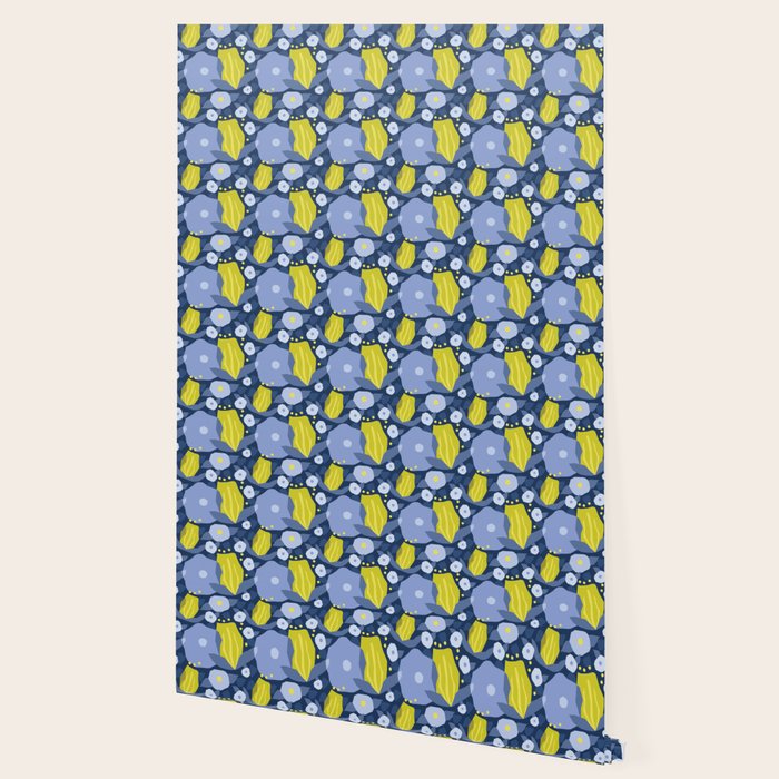 Geometric flowers in green and gray Wallpaper Gallery Image 2