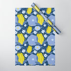 Geometric flowers in green and gray Wrapping Paper Gallery Image 1