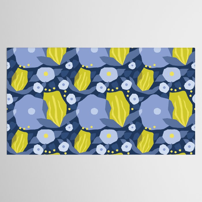 Geometric flowers in green and gray Tablecloth Gallery Image 2