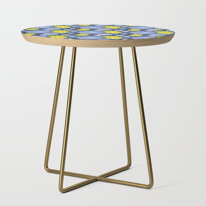 Geometric flowers in green and gray Side Table Gallery Image 1