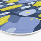 Geometric flowers in green and gray Bath Mat Gallery Image 3