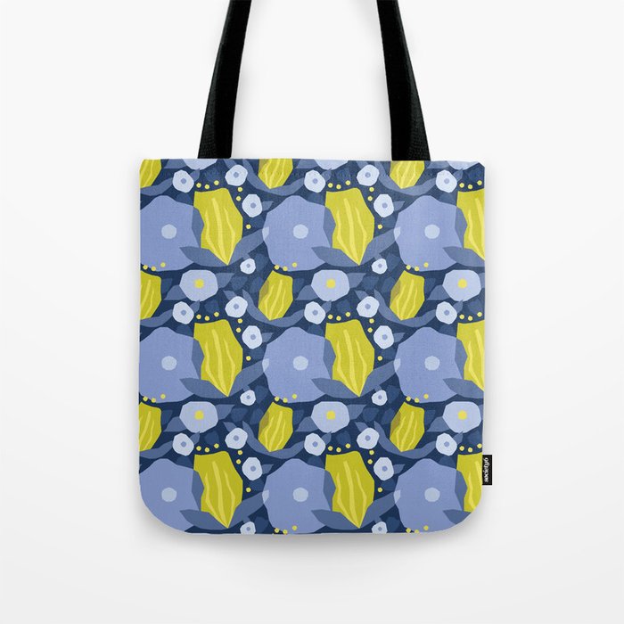 Geometric flowers in green and gray Tote Bag Gallery Image 1