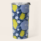 Geometric flowers in green and gray Travel Mug Gallery Image 2