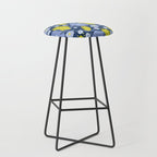 Geometric flowers in green and gray Stool Gallery Image 1