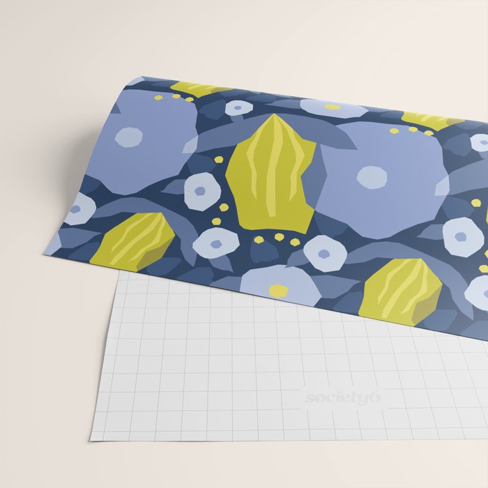 Geometric flowers in green and gray Wrapping Paper Gallery Image 2