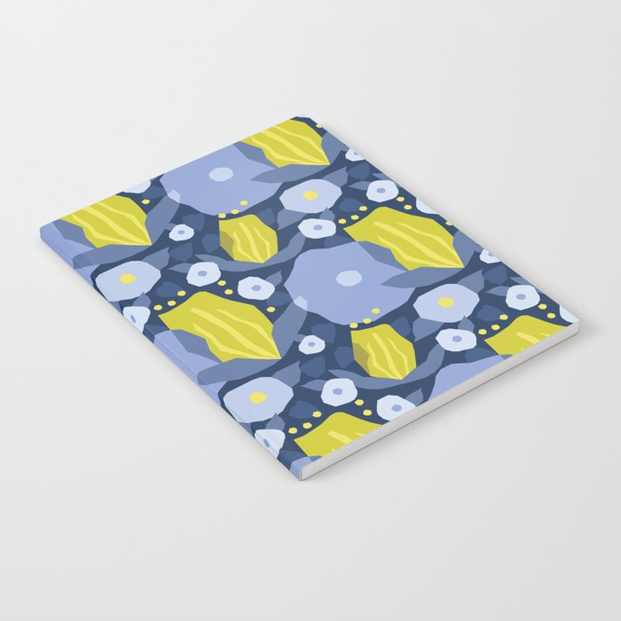 Geometric flowers in green and gray Notebook Gallery Image 2