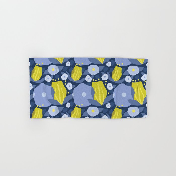 Geometric flowers in green and gray Bath Towel Gallery Image 1