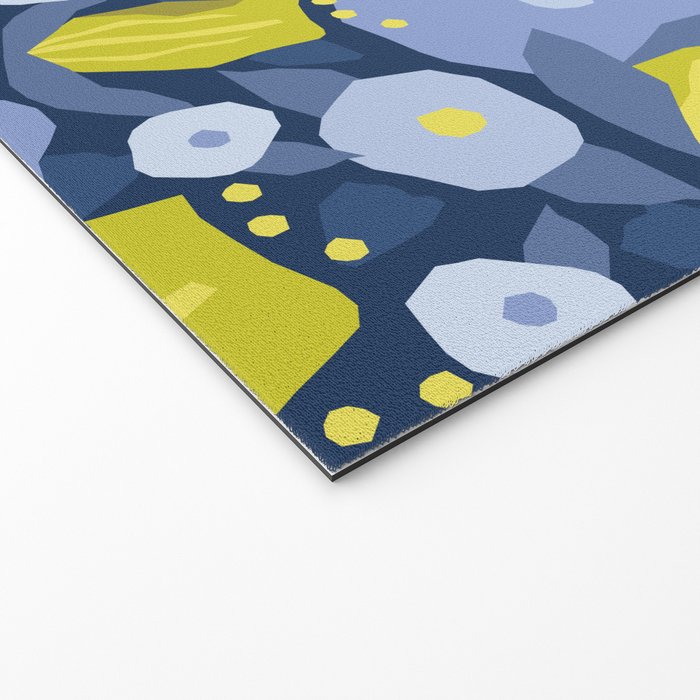 Geometric flowers in green and gray Welcome Mat Gallery Image 2