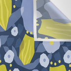 Geometric flowers in green and gray Wall Tapestry Gallery Image 3