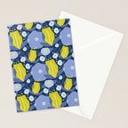Geometric flowers in green and gray Stationery Card Gallery Image 2