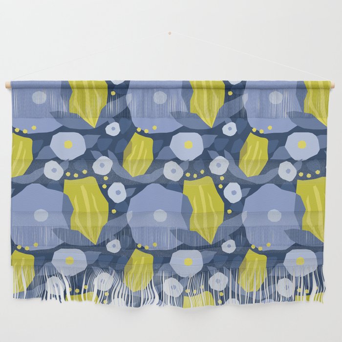 Geometric flowers in green and gray Wall Hanging Gallery Image 1