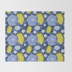 Geometric flowers in green and gray Throw Blanket Gallery Image 2