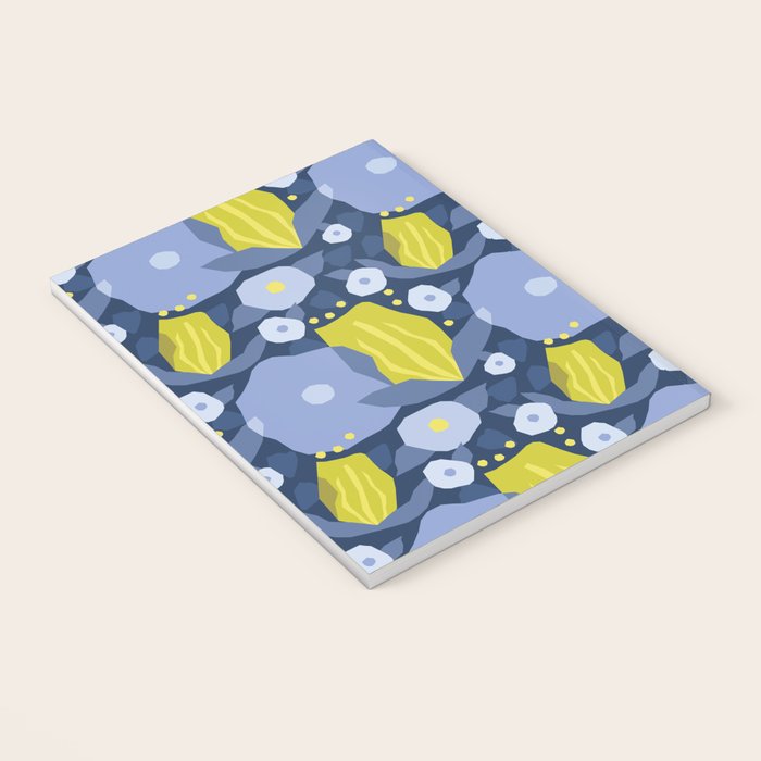 Geometric flowers in green and gray Notebook Gallery Image 3