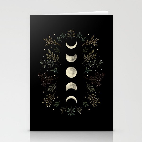 Moonlight Garden - Olive Green Stationery Card Gallery Image 2