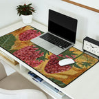 Strawberry Garden in Forest Green Desk Mat Gallery Image 2