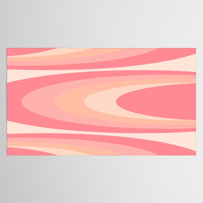 Fab Waves Retro Abstract Pattern in Pink and Blush Tablecloth Gallery Image 2