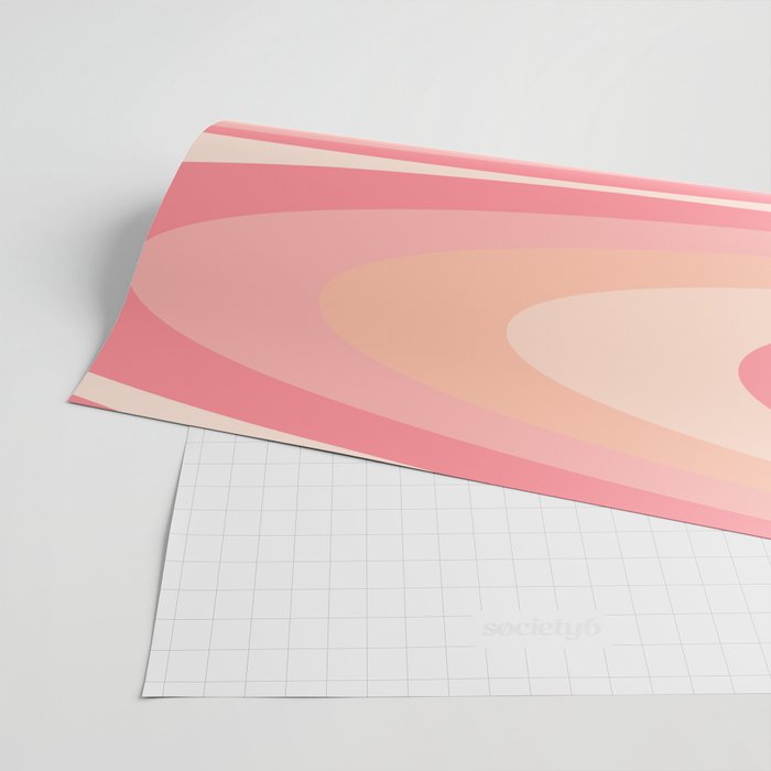 Fab Waves Retro Abstract Pattern in Pink and Blush Wrapping Paper Gallery Image 2