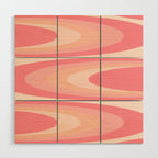 Fab Waves Retro Abstract Pattern in Pink and Blush Wood Wall Art Gallery Image 1