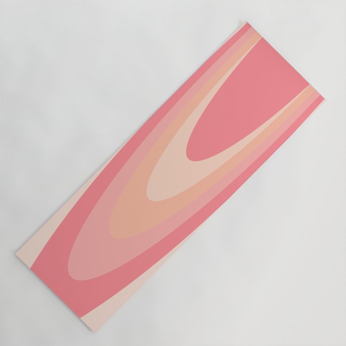 Fab Waves Retro Abstract Pattern in Pink and Blush Yoga Mat Gallery Image 1