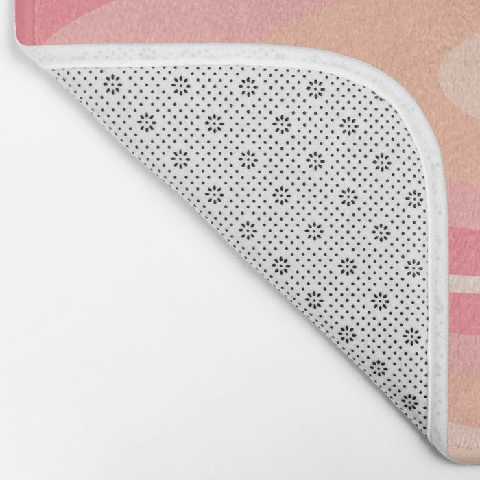 Fab Waves Retro Abstract Pattern in Pink and Blush Bath Mat Gallery Image 2