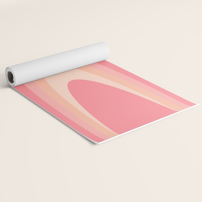 Fab Waves Retro Abstract Pattern in Pink and Blush Yoga Mat Gallery Image 2