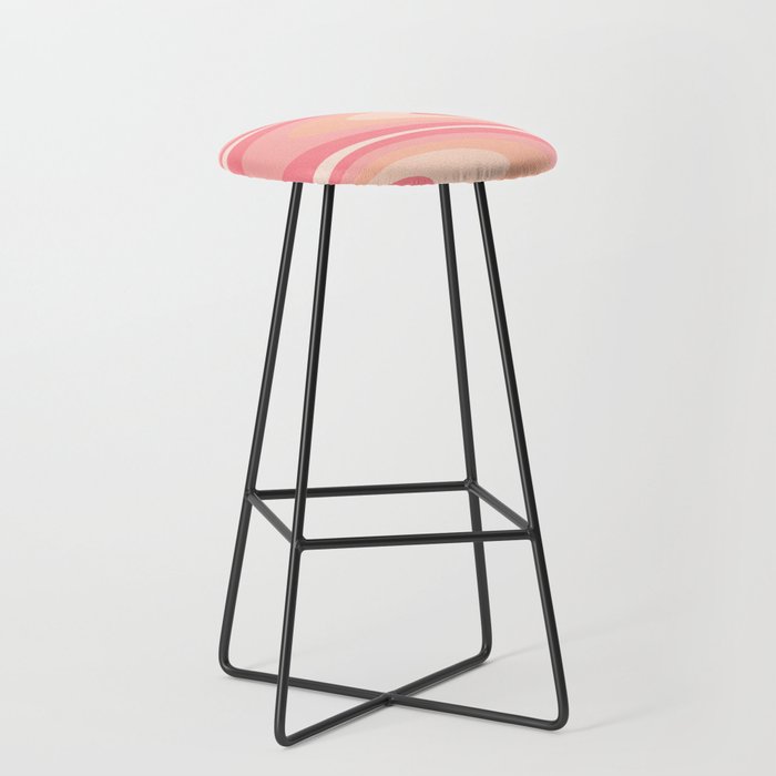 Fab Waves Retro Abstract Pattern in Pink and Blush Stool Gallery Image 1