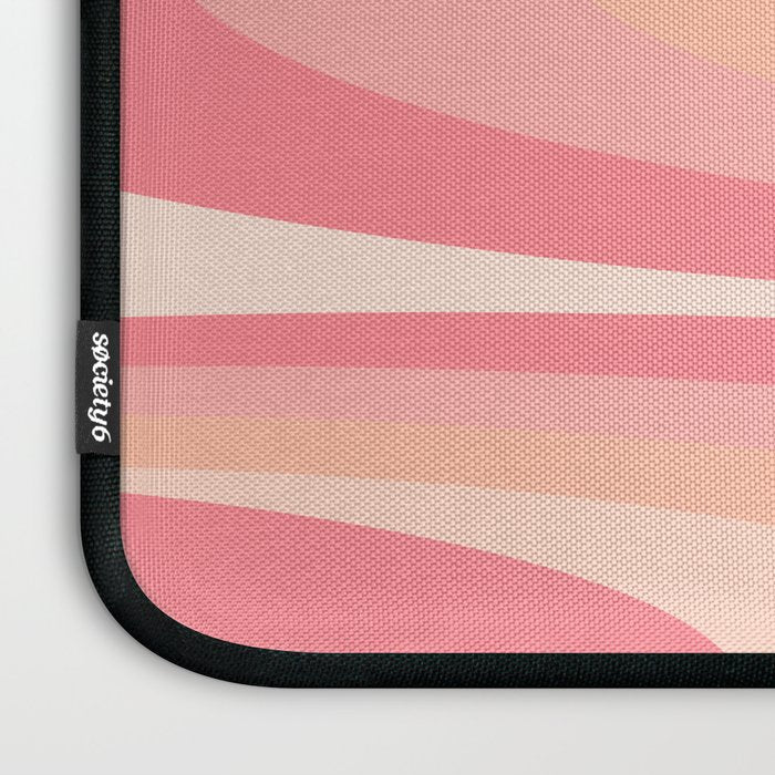 Fab Waves Retro Abstract Pattern in Pink and Blush Laptop Sleeve Gallery Image 3