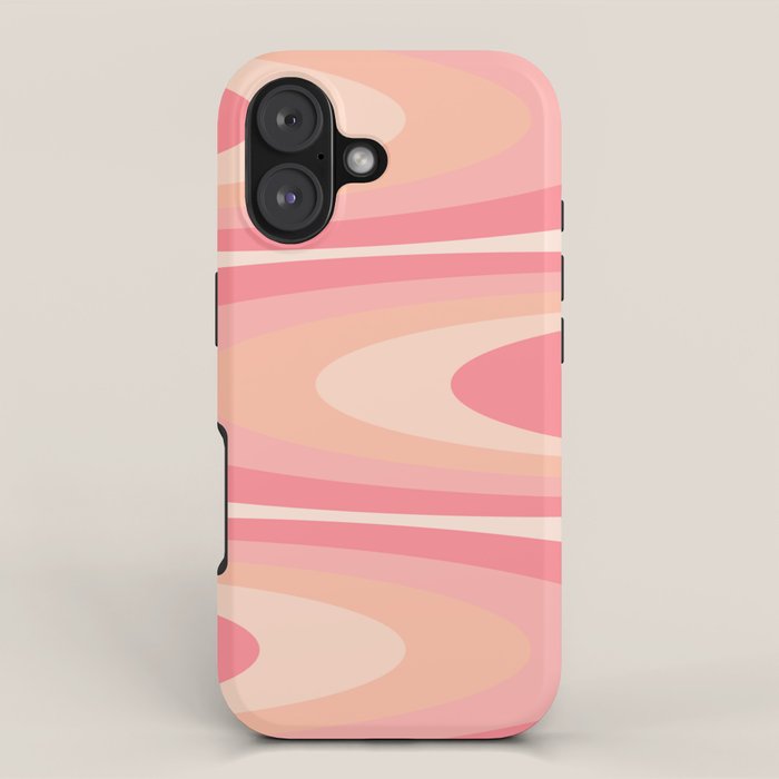 Fab Waves Retro Abstract Pattern in Pink and Blush iPhone Case Gallery Image 1