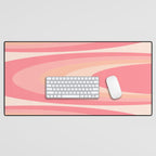 Fab Waves Retro Abstract Pattern in Pink and Blush Desk Mat Gallery Image 1