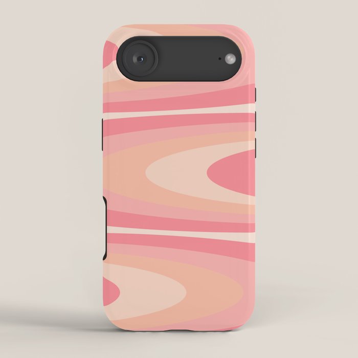Fab Waves Retro Abstract Pattern in Pink and Blush iPhone Case Gallery Image 2