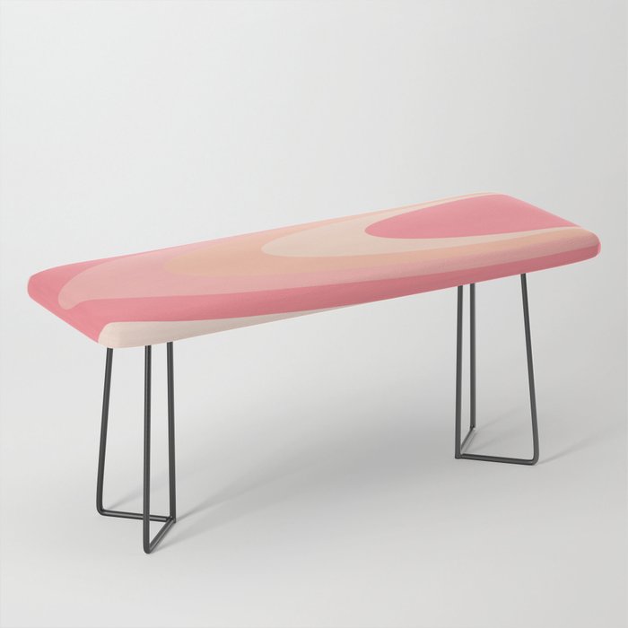 Fab Waves Retro Abstract Pattern in Pink and Blush Bench Gallery Image 1