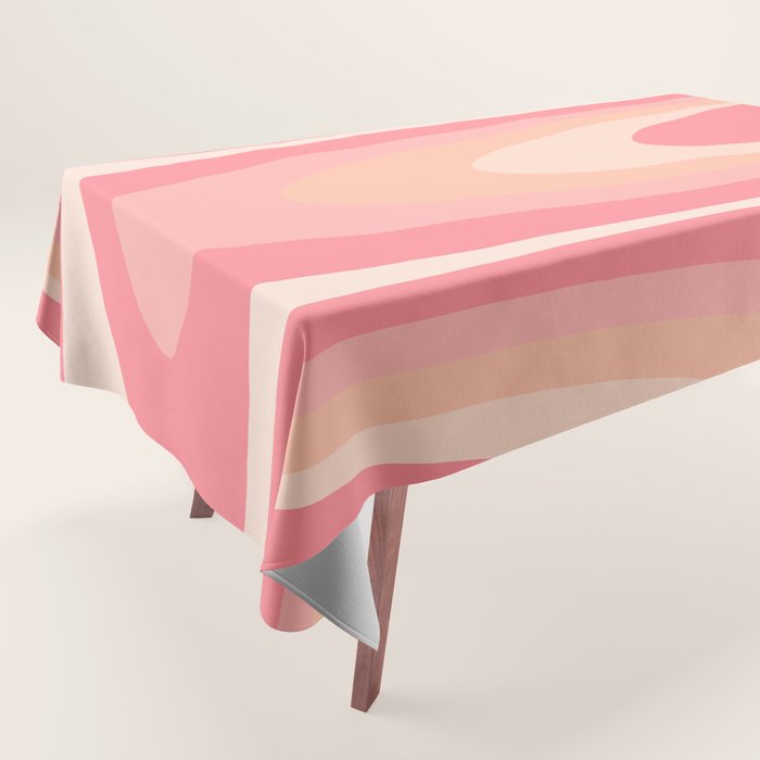 Fab Waves Retro Abstract Pattern in Pink and Blush Tablecloth Gallery Image 1
