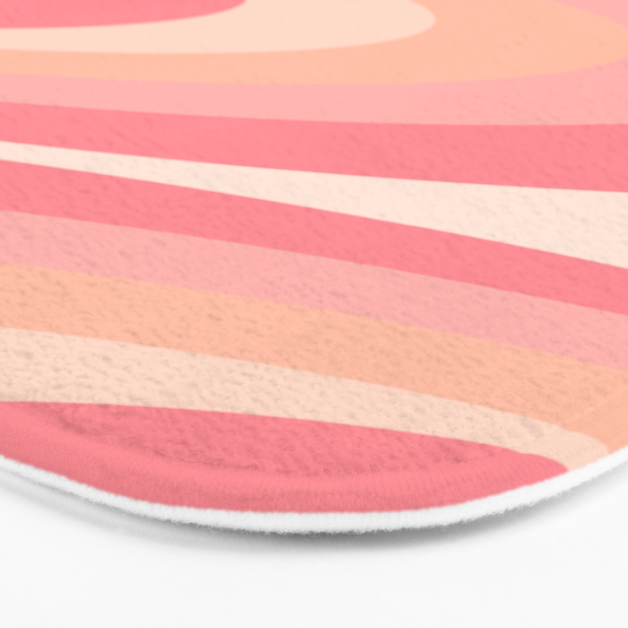 Fab Waves Retro Abstract Pattern in Pink and Blush Bath Mat Gallery Image 3