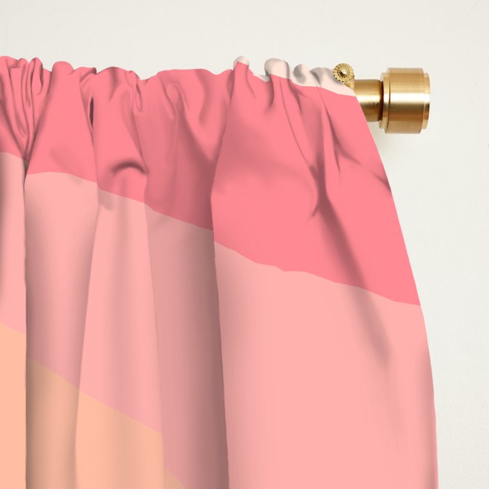 Fab Waves Retro Abstract Pattern in Pink and Blush Window Curtain Gallery Image 2
