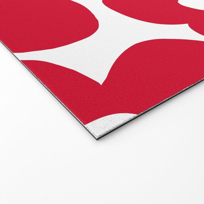 Red Retro Flowers White Background #decor #society6 #buyart Welcome Mat Gallery Image 2