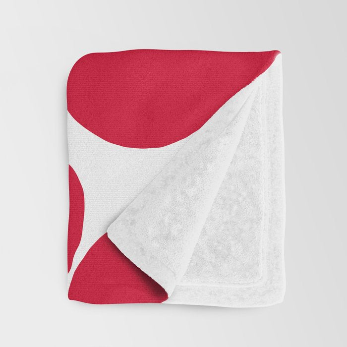 Red Retro Flowers White Background #decor #society6 #buyart Throw Blanket Gallery Image 3