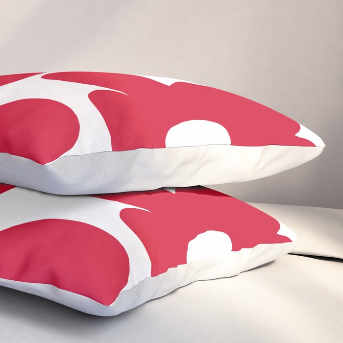 Red Retro Flowers White Background #decor #society6 #buyart Pillow Sham Gallery Image 3