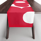 Red Retro Flowers White Background #decor #society6 #buyart Table Runner Gallery Image 1