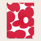 Red Retro Flowers White Background #decor #society6 #buyart Notebook Gallery Image 4