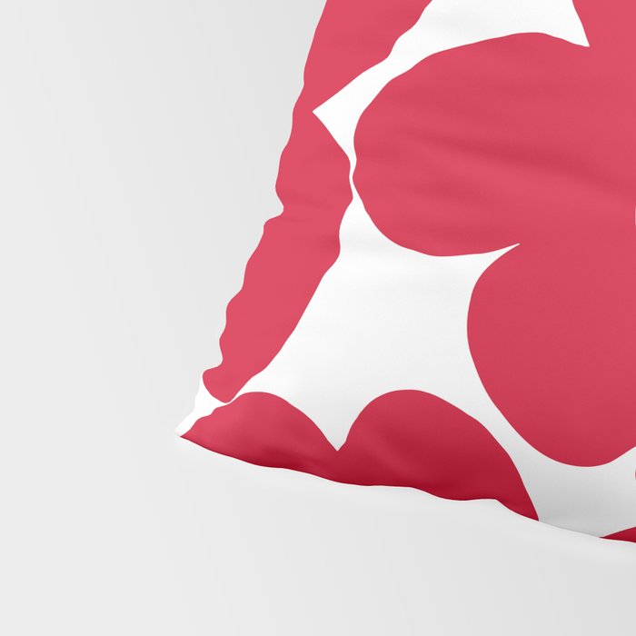 Red Retro Flowers White Background #decor #society6 #buyart Pillow Sham Gallery Image 4