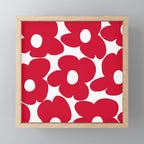 Red Retro Flowers White Background #decor #society6 #buyart Mini Art Print Gallery Image 1