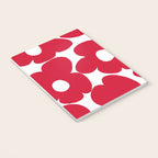 Red Retro Flowers White Background #decor #society6 #buyart Notebook Gallery Image 3