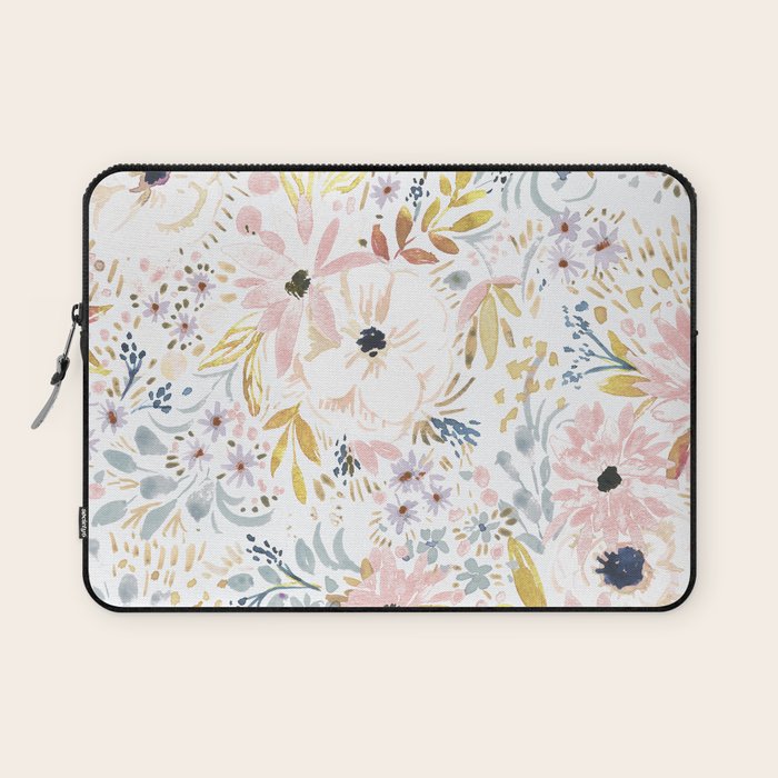Pink Sunflower Meadow Summer Laptop Sleeve Gallery Image 1